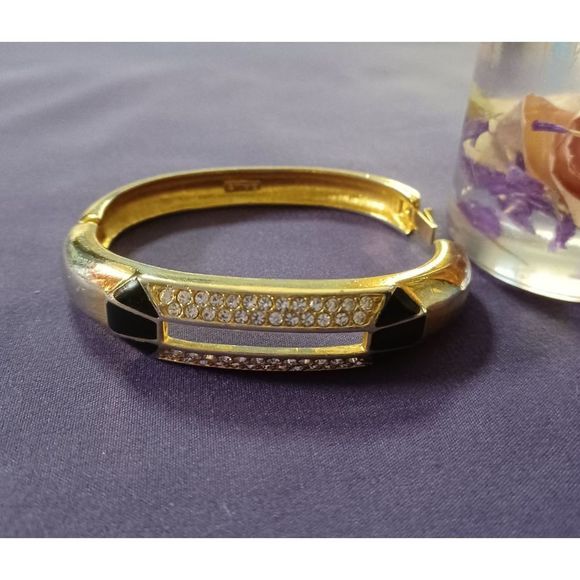 Swarovski signed SAL 8" 2 tone bracelet - Picture 3 of 5